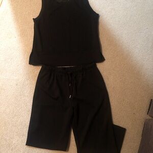 Women's Black 2pc. Lounge Set Sleeveless Top size X-Large Bottoms Size XXL